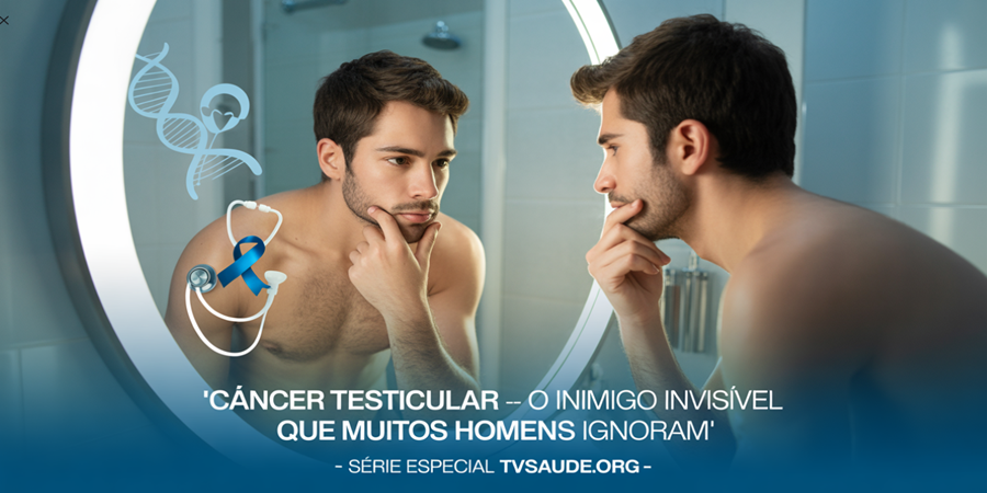 O câncer testicular é raro, mas atinge principalmente homens jovens entre 20 e 40 anos — o diagnóstico precoce pode salvar vidas. / Arte Ideia